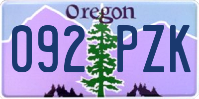 OR license plate 092PZK