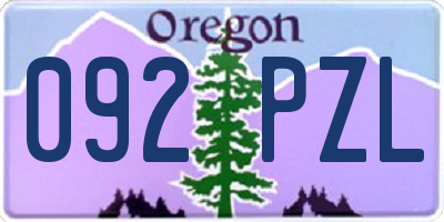 OR license plate 092PZL