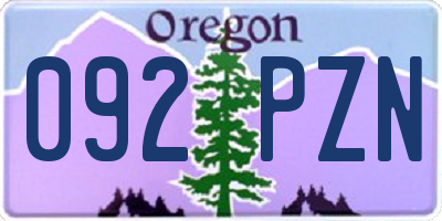 OR license plate 092PZN