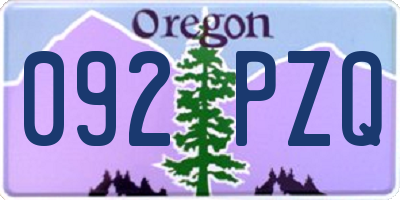 OR license plate 092PZQ