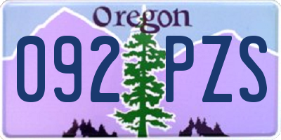 OR license plate 092PZS