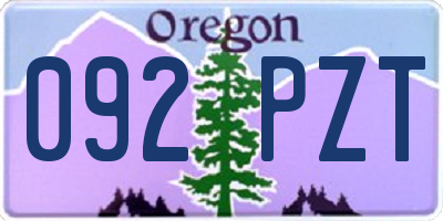 OR license plate 092PZT