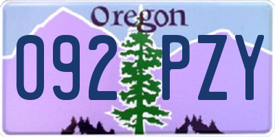 OR license plate 092PZY