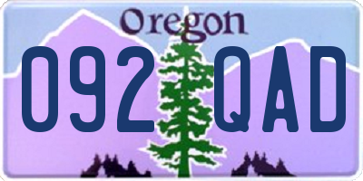 OR license plate 092QAD