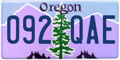OR license plate 092QAE