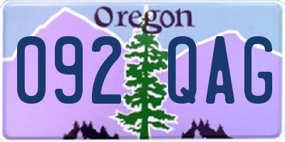 OR license plate 092QAG