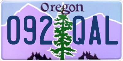 OR license plate 092QAL