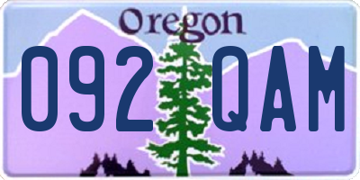 OR license plate 092QAM