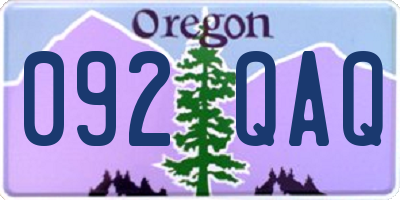 OR license plate 092QAQ