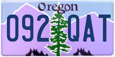 OR license plate 092QAT