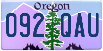 OR license plate 092QAU