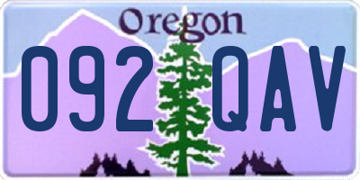 OR license plate 092QAV