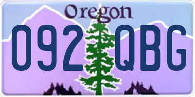 OR license plate 092QBG