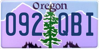 OR license plate 092QBI