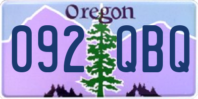 OR license plate 092QBQ
