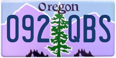 OR license plate 092QBS