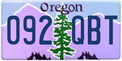 OR license plate 092QBT