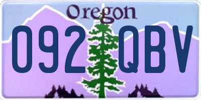 OR license plate 092QBV