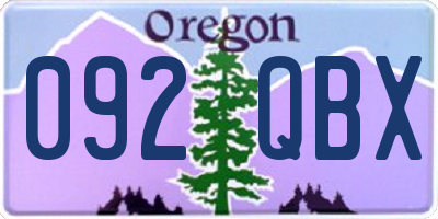 OR license plate 092QBX
