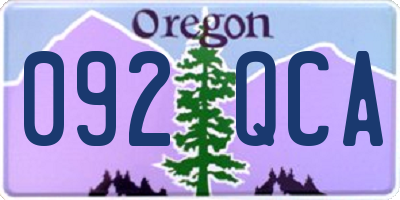 OR license plate 092QCA