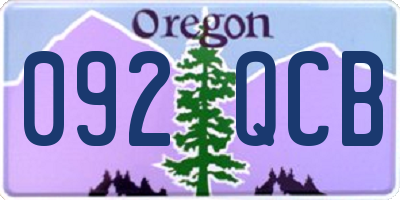 OR license plate 092QCB