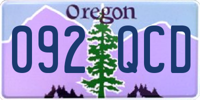 OR license plate 092QCD