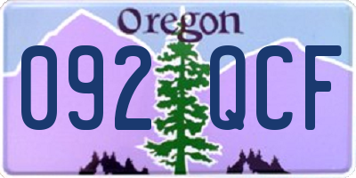 OR license plate 092QCF