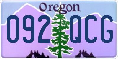 OR license plate 092QCG