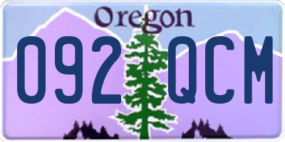 OR license plate 092QCM
