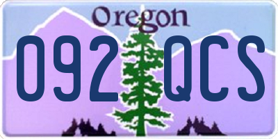 OR license plate 092QCS