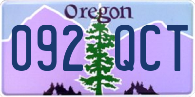 OR license plate 092QCT