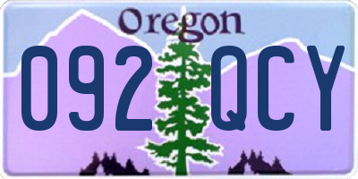 OR license plate 092QCY