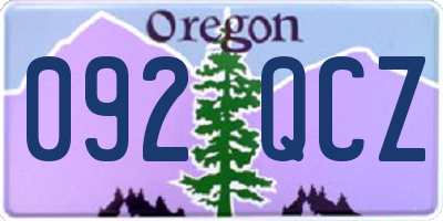 OR license plate 092QCZ