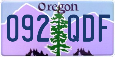 OR license plate 092QDF