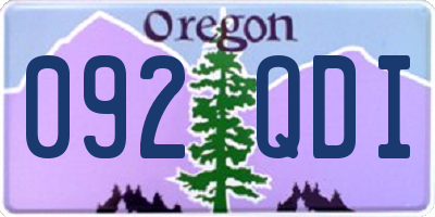 OR license plate 092QDI