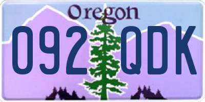 OR license plate 092QDK