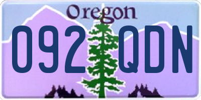 OR license plate 092QDN