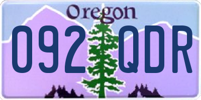 OR license plate 092QDR