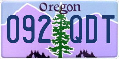 OR license plate 092QDT