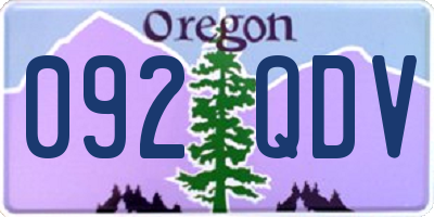 OR license plate 092QDV