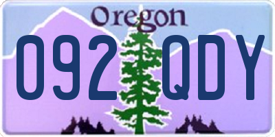 OR license plate 092QDY
