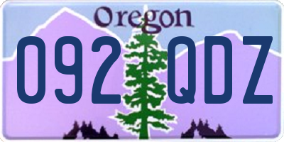 OR license plate 092QDZ