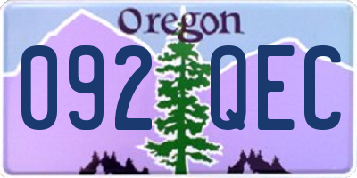 OR license plate 092QEC