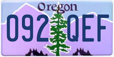 OR license plate 092QEF
