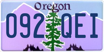 OR license plate 092QEI