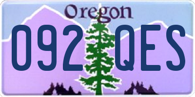 OR license plate 092QES