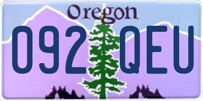 OR license plate 092QEU