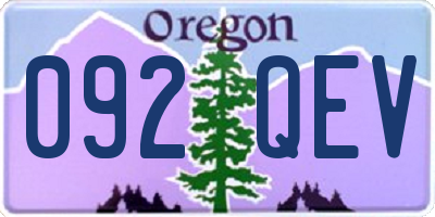 OR license plate 092QEV