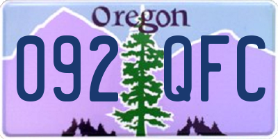 OR license plate 092QFC