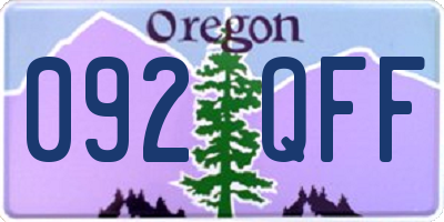 OR license plate 092QFF